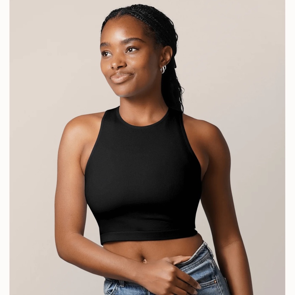 Kindred Bravely Sublime® Bamboo Hands-Free Pumping Longline Bra Top | Black